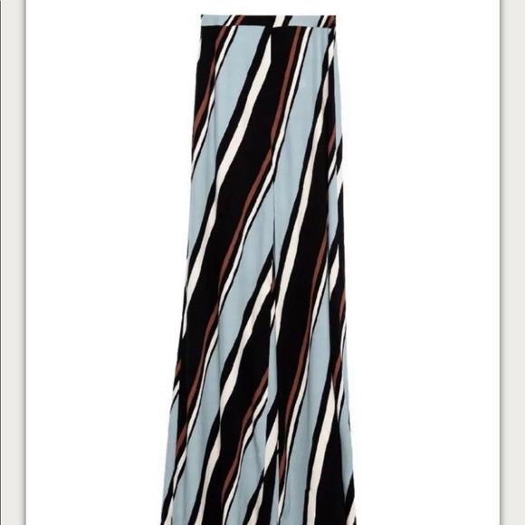 NWT ZARA STRIPED PALAZZO LEG W/ SIDE ZIP PANTS - Picture 8 of 8